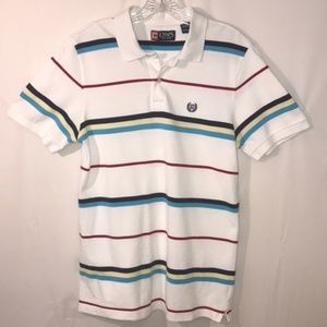 Chaps Mens Striped Polo Golf Shirt Sz S